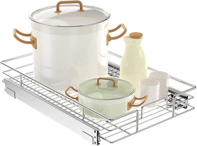 LOVMOR Pull Out Cabinet Organizer 14"W x 21"D, Kitchen Cabinet Pull Out Shelves by LOVMOR