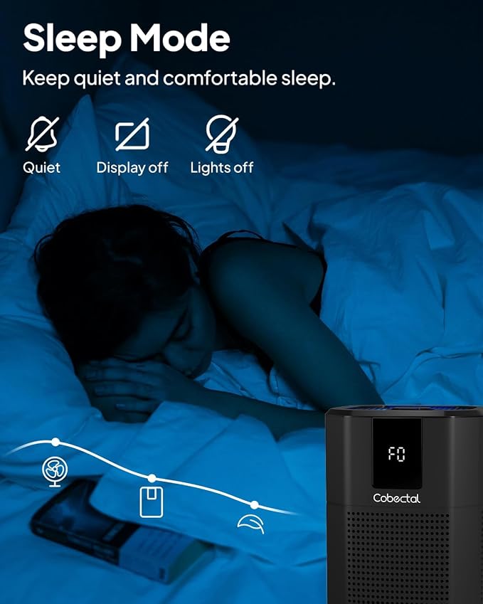2 Pack Air Purifier for Bedroom Home, Cobectal Room Air Cleaner - Image 5