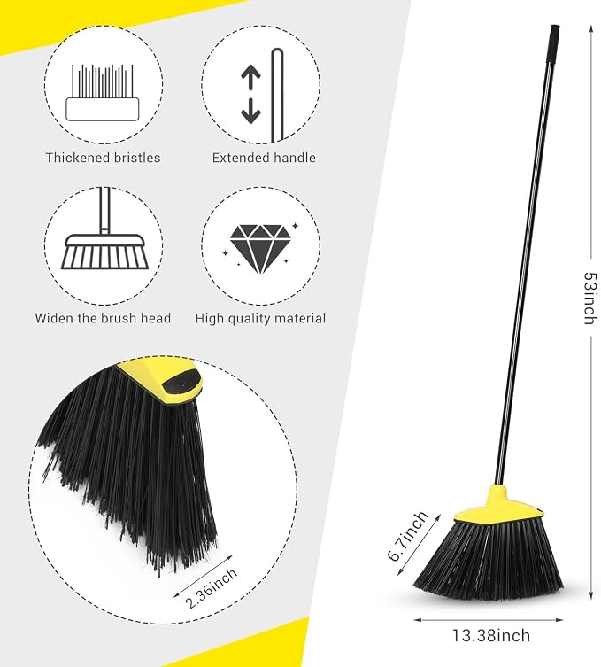 WILLBOND 20 Pcs Heavy Duty Broom Outdoor Indoor Commercial Angle Brooms Bulk - Image 2