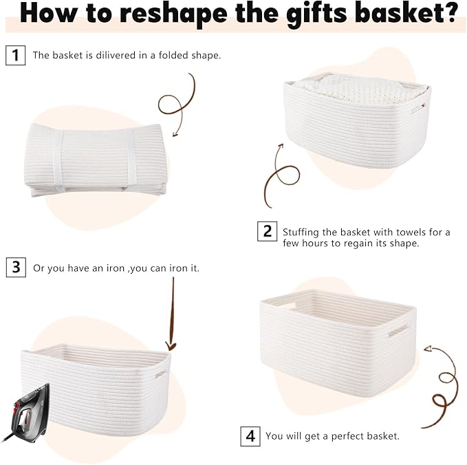 OIAHOMY Storage Basket for Shelves, Closet Cube Storage Bins Baskets for - Image 7