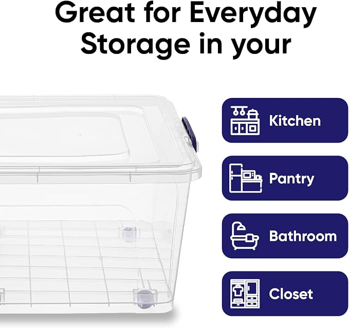 Superio Storage Bins with Lids, Stackable Totes, BPA Free, Odor Free, Organizer - Image 4