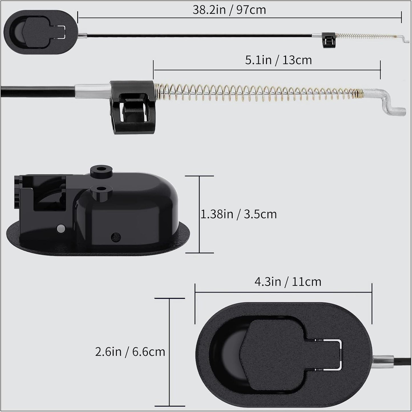 2 Set Recliner Replacement Parts, Durable Recliner Release Pull Handle with Recliner Pull Cable, Repair Replacement Parts Compatible with Most Furniture of Recliner Chair Sofa Couch