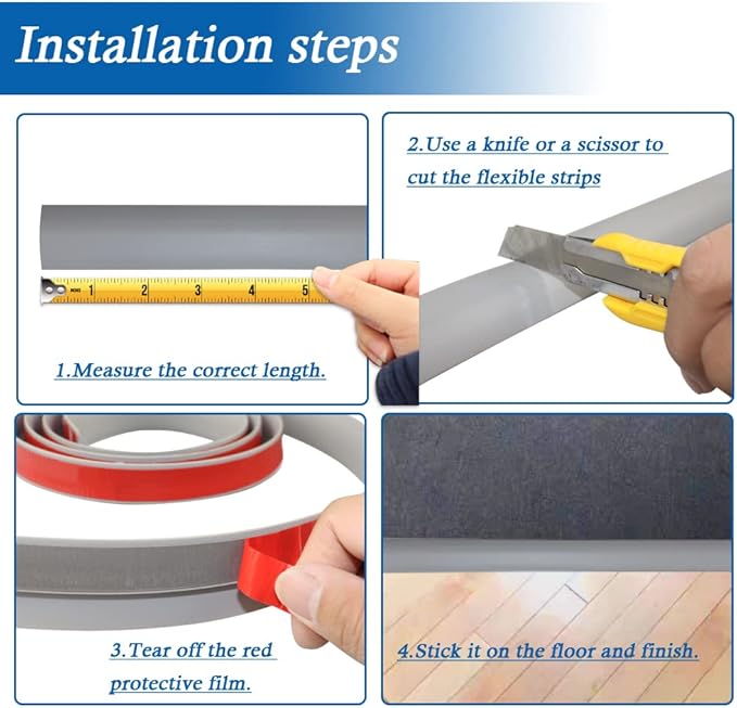Floor Transition Strip Self Adhesive Carpet & Flooring Transitions Edging Trim - Image 5