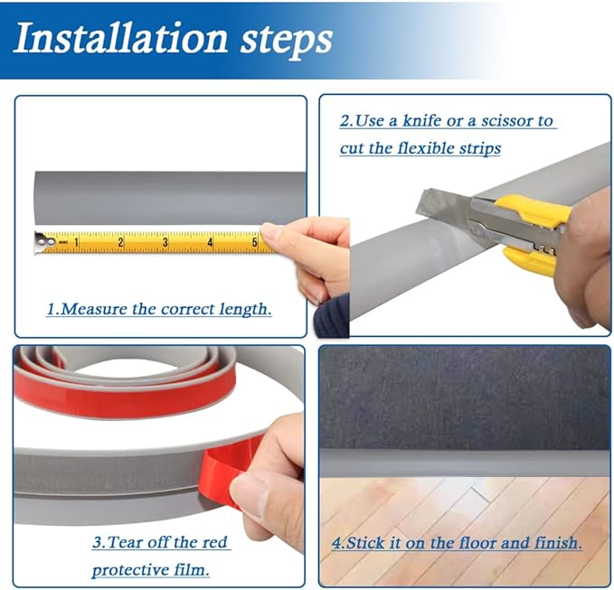 Floor Transition Strip Self Adhesive Carpet & Flooring Transitions Edging Trim - Image 5