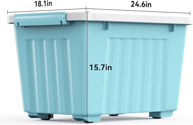 Nazhura 97 Quart Plastic Storage Bin, Stackable and Nestable Storage Boxes