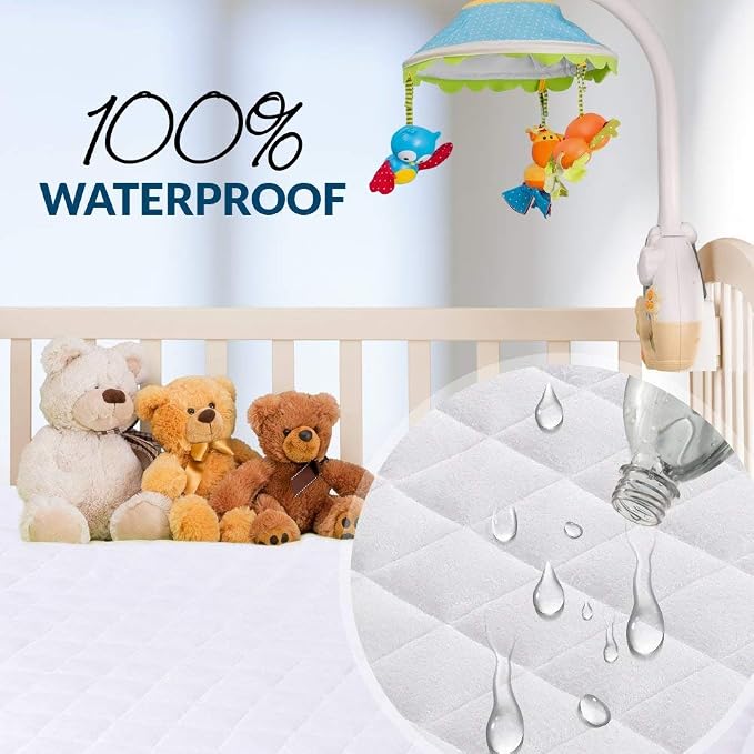 Crib Mattress Protector 100% Waterproof, Noiseless – Viscose Made from Quilted - Image 5