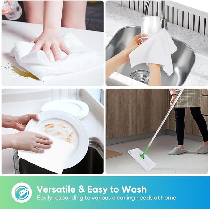 HOMEXCEL White Microfiber Cleaning Cloth, 12 Pack Premium Microfiber Towels - Image 5