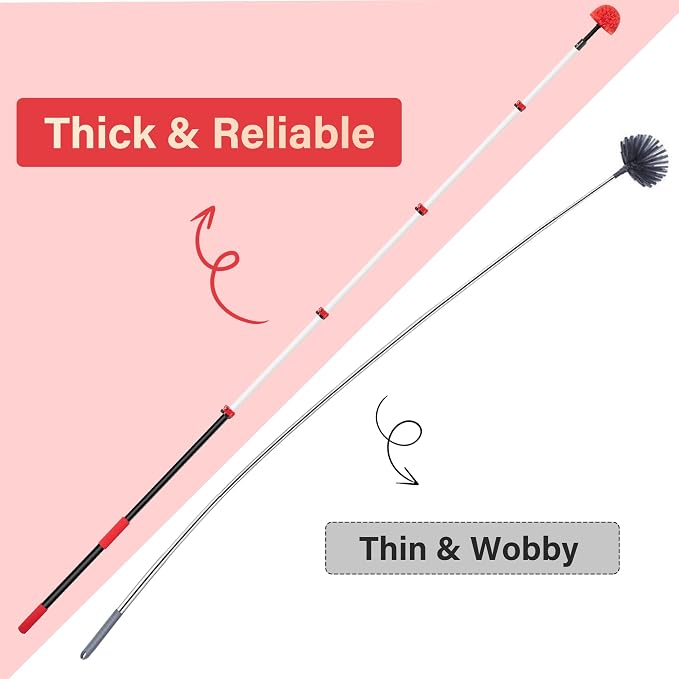 6-24 FT Cobweb Duster with Extension Pole, 30 FT High Reach Spider Web Brush - Image 9