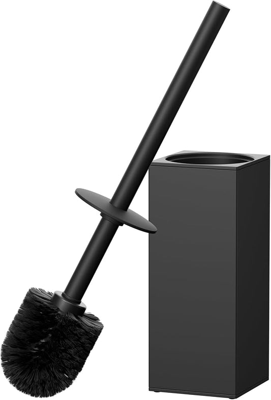 FORIOUS Toilet Brush and Holder Set, Heavy Duty 304 Stainless Steel Base Square by FORIOUS