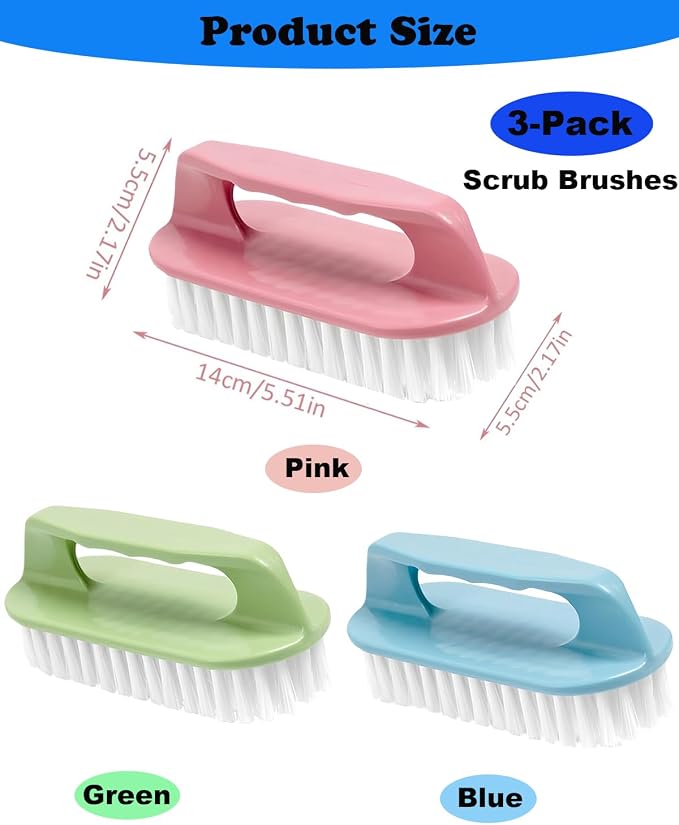 Scrub Brush for Cleaning-3 Pack Scrubbing Brushes Heavy Duty Multi-Purpose - Image 2