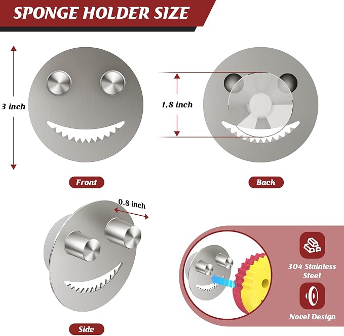 Sponge Holder for Kitchen Sink, Sink Caddy Organizer - Image 2