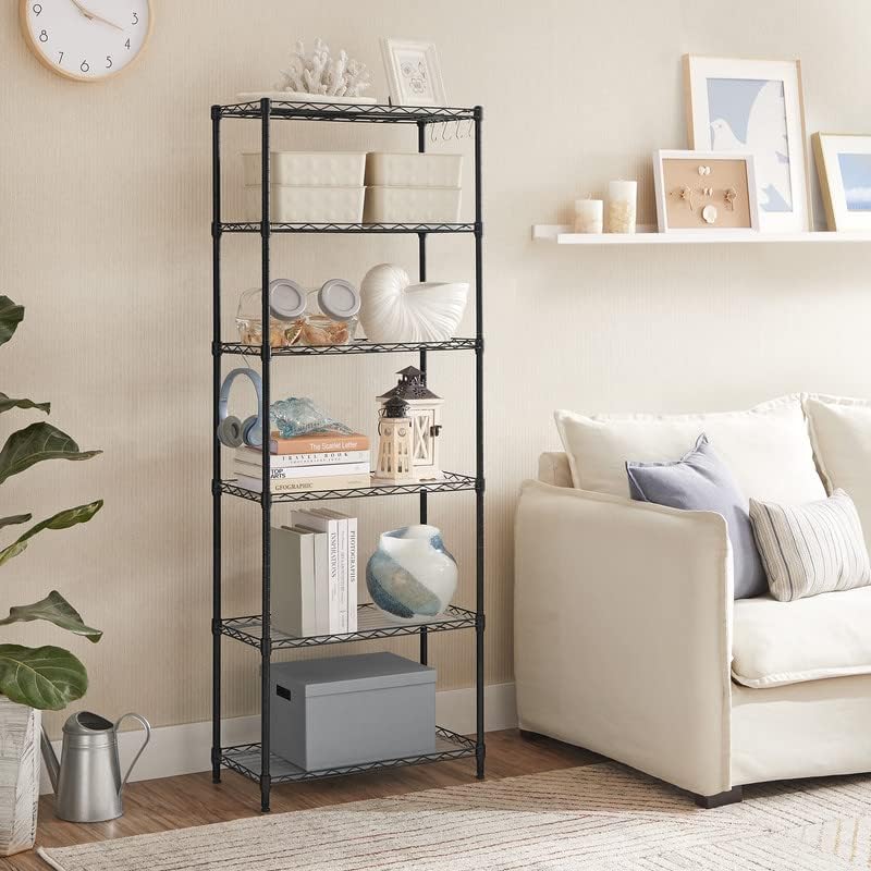 SONGMICS 6-Tier Storage Shelves, Adjustable Wire Shelving Unit
