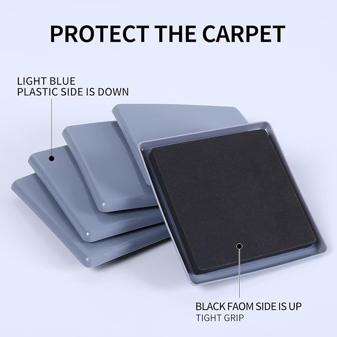 Ezprotekt 8 Pack Reusable Large Furniture Movers Sliders - Image 3