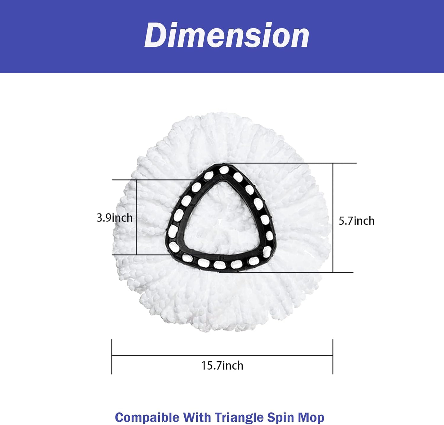 Spin Mop Replacement Head 4 Pack Mop Refill Compatible with Ocedar Triangle Swivel Mops Microfiber Swivel Mop Refill,Deep Clean,Machine Washable and Easy to Replace