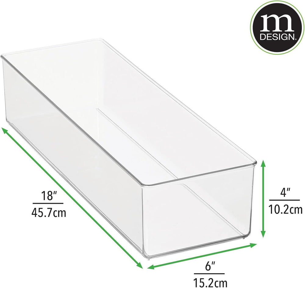 mDesign Plastic Drawer Organizer Box, Long Storage Organizer Bin Container; F...