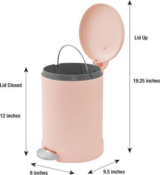 Glad Small Trash Can, 1.2 Gallon | Round Stainless Steel Garbage Bin - Image 2