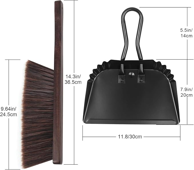 Dust Pan and Brush Set-Handheld Angled DustPan and Hand Broom Set, Large dust - Image 2