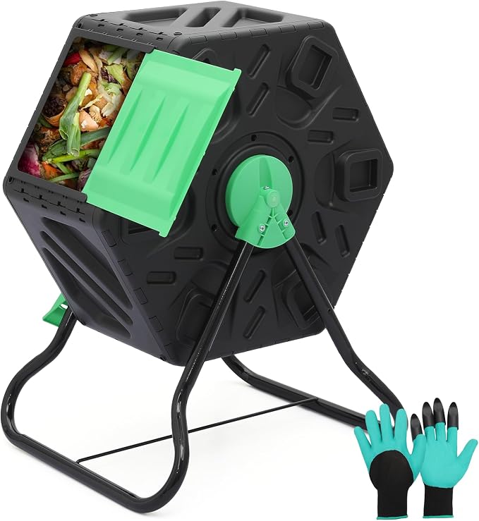 Athena Collection Compost Tumbler, 17 Gallon Single Chamber Outdoor Rotating by AthenaCollectionFurniture