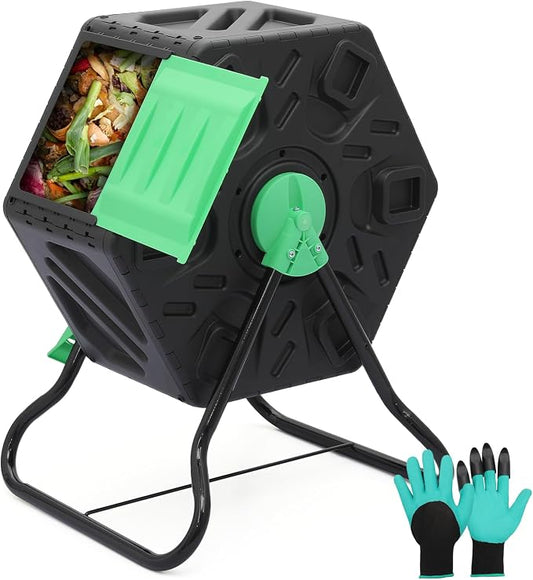 Athena Collection Compost Tumbler, 17 Gallon Single Chamber Outdoor Rotating by AthenaCollectionFurniture