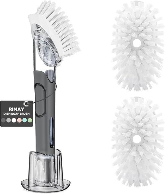 Soap Dispensing Replacement Dish Brush Storage Set by RIMAY