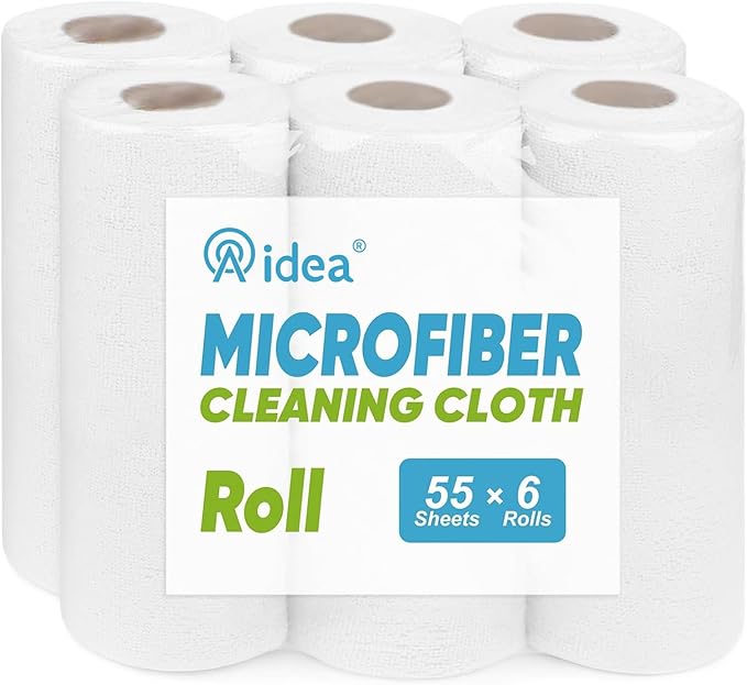 AIDEA Microfiber Cleaning Cloth White, Shop Rags 330 Sheets, Towels by AIDEAHOME