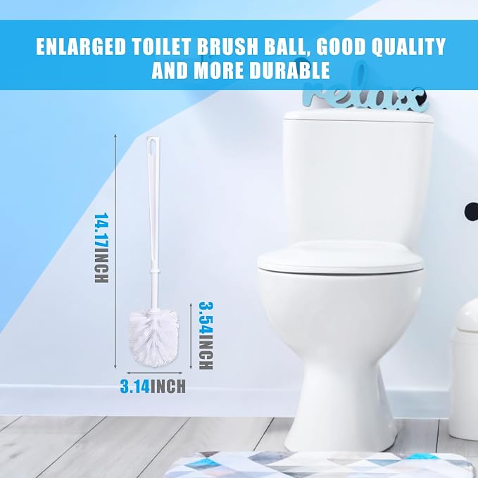 Mimorou 50 Pcs White Toilet Brush, Bathroom Toilet Bowl Brush, Soft Bristle - Image 2