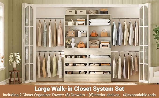 Aheaplus Closet System, 6-15Ft Closet Organizer - Image 5