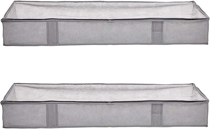 Amazon Basics Under Bed Fabric Zipper Blanket Storage Container Bags by AmazonBasics
