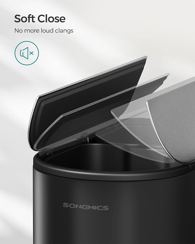 SONGMICS 13-Gallon Dual Kitchen Trash Can, 5.3 and 8 Gallon Compartments - Image 5