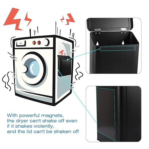 Picowe Magnetic Laundry Storage, Large Metal Lint Holder Bin - Image 4