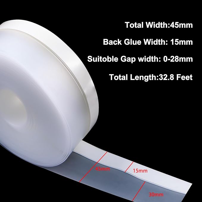 FOURGUN Silicone Weather Stripping Seal Door Tape 45 MM * 33FT Insulates - Image 2