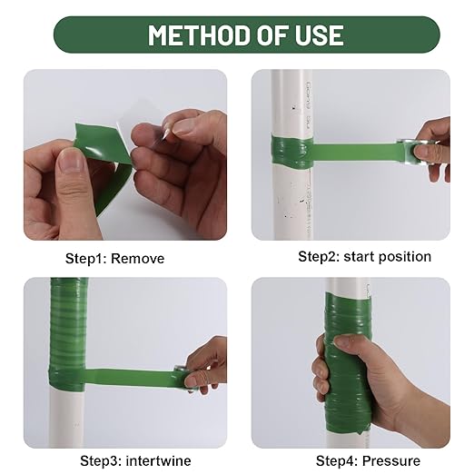 Self Fusing Silicone Tape 2 Rolls 1 in x 10' Green Waterproof Rescue Tape - Image 3