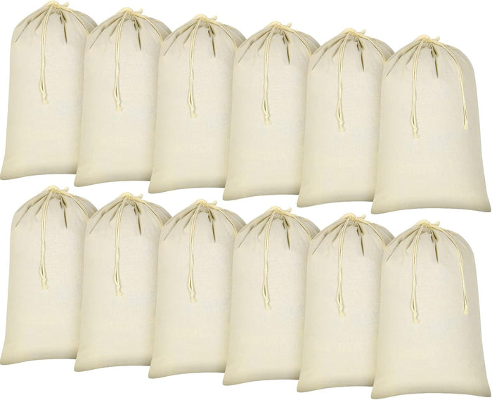 12 Pieces 28" x 36" Canvas Laundry Bags Bulk Large Cotton Laundry