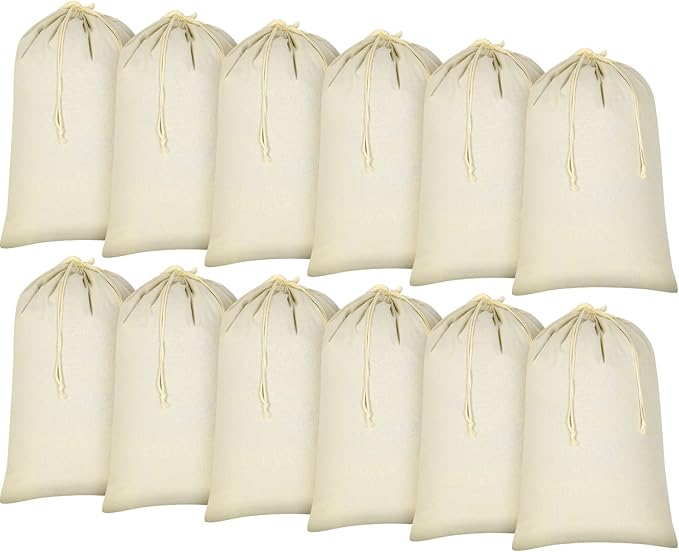 12 Pieces 28" x 36" Canvas Laundry Bags Bulk Large Cotton Laundry by Remagr
