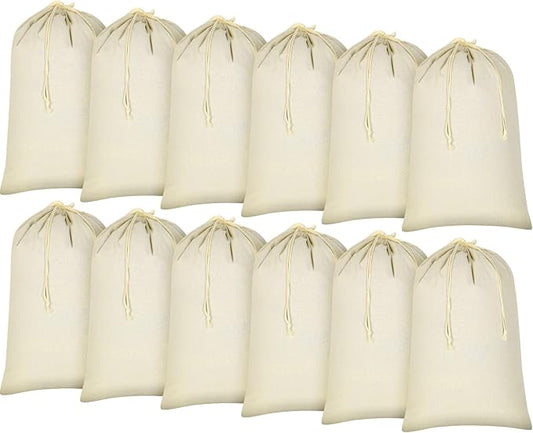 12 Pieces 28" x 36" Canvas Laundry Bags Bulk Large Cotton Laundry by Remagr