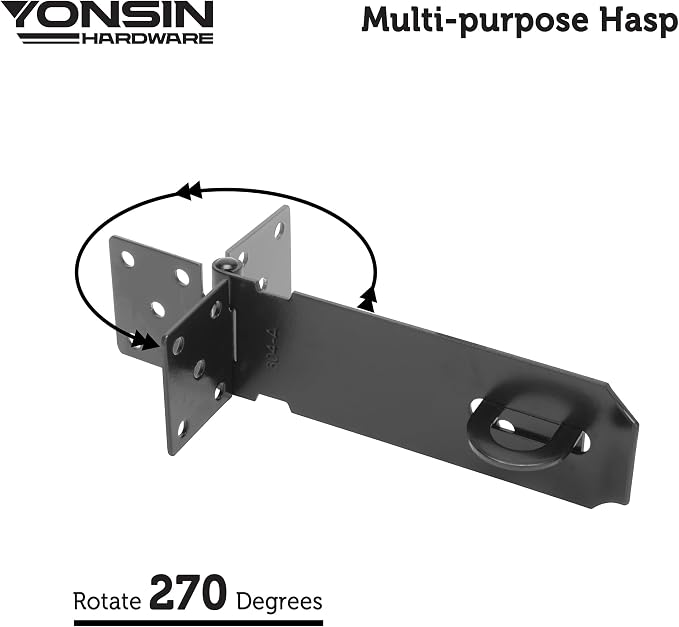 5" Door Padlock Safety Hasp Latch 2 Pcs, Door Hasp Clasp Lock Gate Shed Hasp - Image 2
