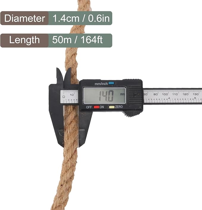 1/2 inch Hemp Rope, 164 Feet Twisted Manila Rope - Image 2