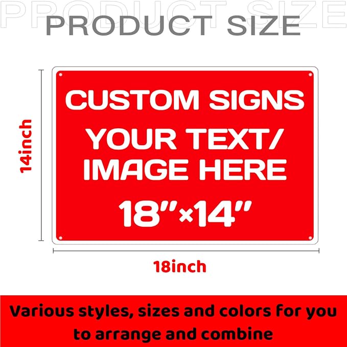 Repaly Personalized signs, Aluminum Weatherproof Metal Sign Multiple Sizes - Image 3