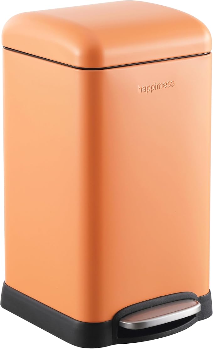 happimess HPM1012K Betty Retro Mini 3.2-Gallon Step-Open Trash Can, Carrot Cake by Happimess