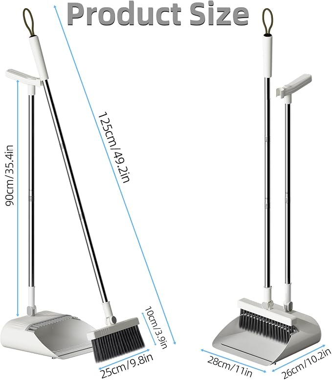 Upgrade Broom with Dustpan Combo Set, Broom and Dustpan Set with Adjustable - Image 6