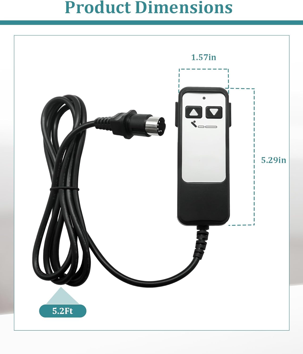 HJH5 2 Button 5 Pin Adjustable Bed Richmat Wired Remote Control Replacement Parts Fits for Matt.Firm 50 Series & Leggett and Platt Bas-X CF Wired Adjustable Bed