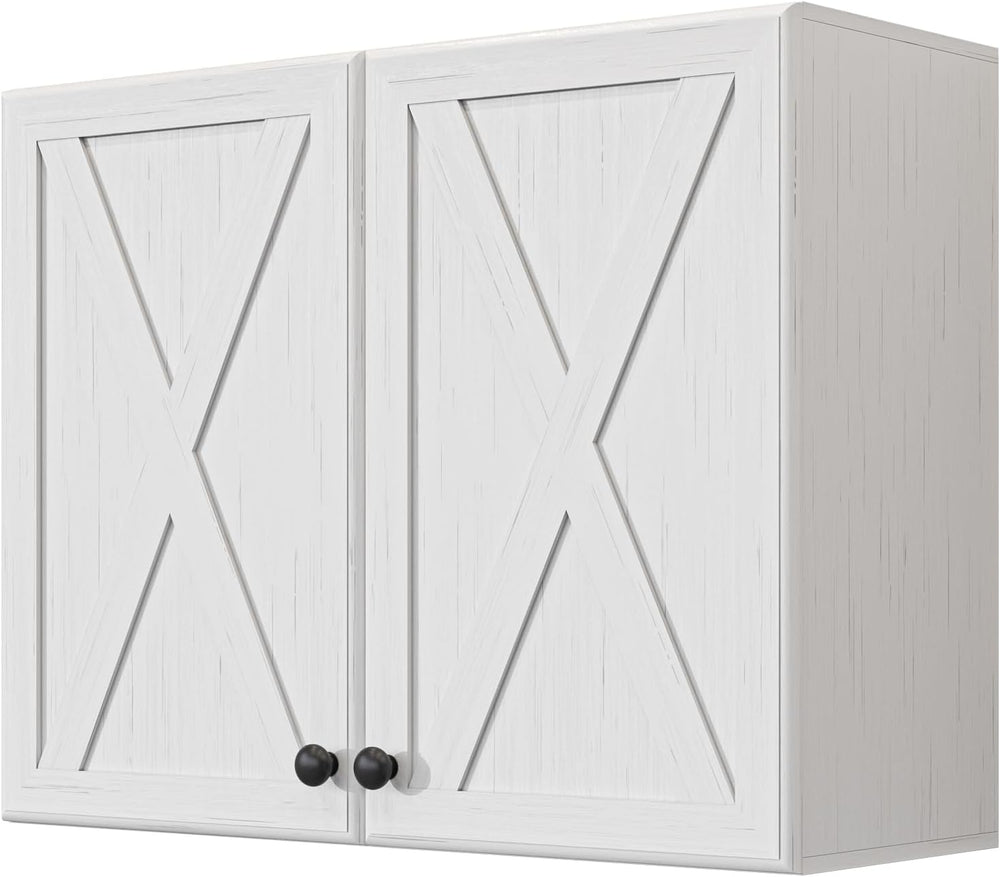 FIMELLO 30’’ Laundry Room Cabinets, Laundry Wall Cabinet Storage, Barn Door K...