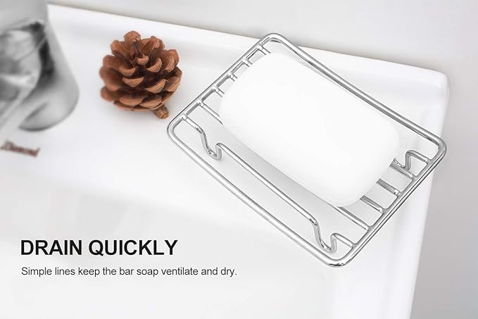 Bar Soap Dish Holder for Shower Bathroom Stainless Steel Rust Proof Self - Image 7