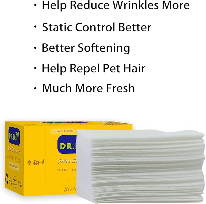DR.EASY Dryer Sheets Plant Based Formula 252 Ct Fabric Softener sheets - Image 4