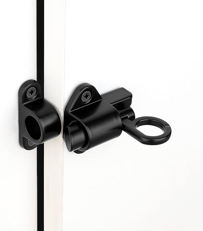 7 Packs Self-Closing Latches，Black Spring Door Lock，Resilient Bolt Latch - Image 3