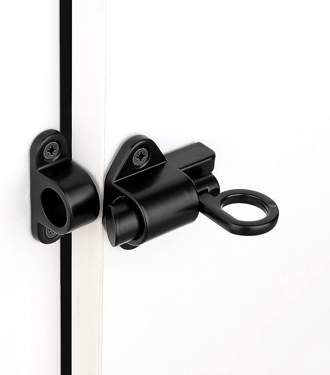 2 Packs Self-Closing Latches，Black Spring Door Lock，Resilient Bolt Latch - Image 3
