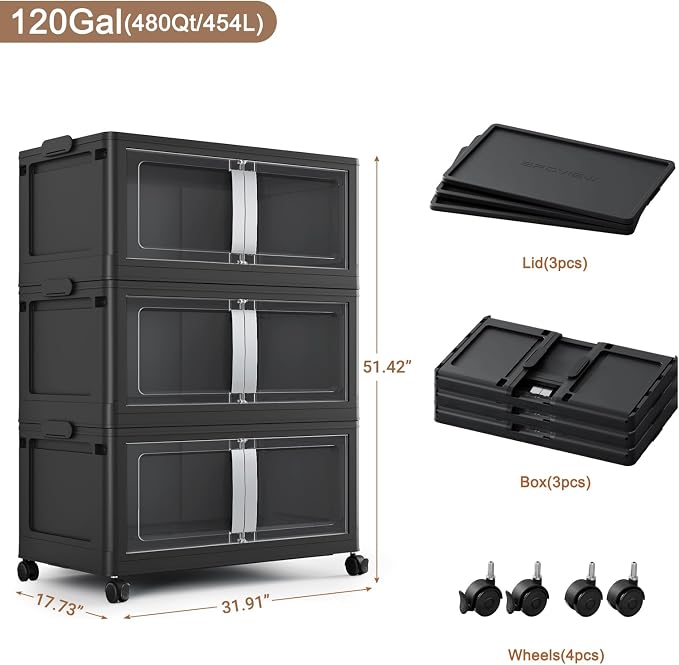 BROVIEW 480QT Stackable Storage Bins - Image 2