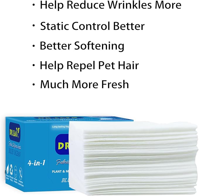 DR.EASY Dryer Sheets Plant Based Formula 252 Ct BLUE OCEAN, Softener sheets - Image 6
