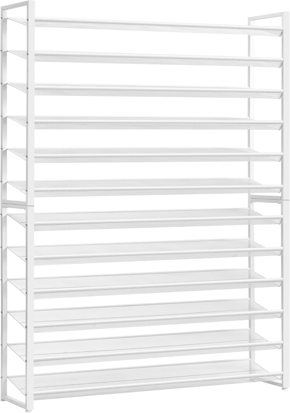 Nunsino Shoe Rack, Long Shoe Organizer,Max Holds 75 Pairs,12 Tier Metal Shoe ...