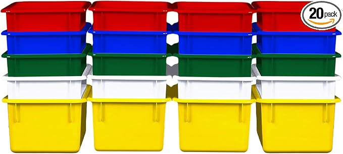 Wood Designs Cubby Storage Bin, Heavy Duty Plastic Containers by Unknown